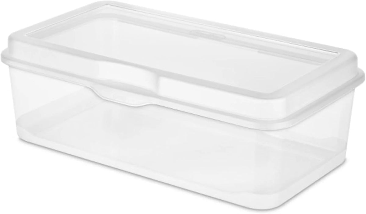 Sterilite 18-Pack FlipTop Stackable Rectangular Storage Bin with Hinging Lid, Clear