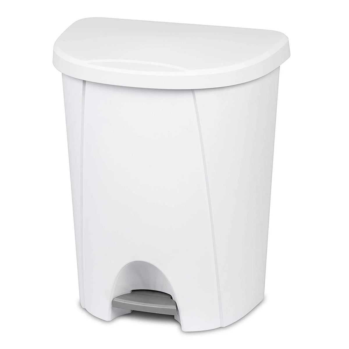 Sterilite 12 Pack 6.6 Gallon StepOn Wastebasket Hands Free Trash Can, Black